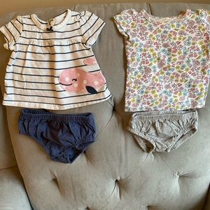 Two 2 Piece Newborn Outfits